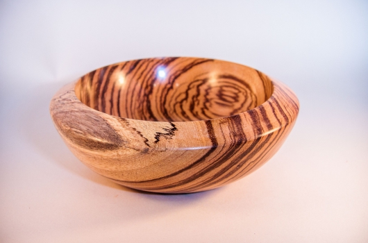 Zebrano wood bowl